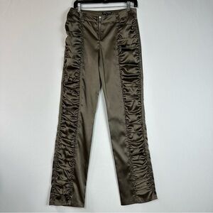 BOHO CHIC satin disco cowboy ruched side 70's inspired pants - size 8